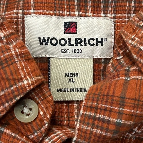 Woolrich Men’s XL Long Sleeve Button Down Plaid Collared Shirt - Picture 6 of 8